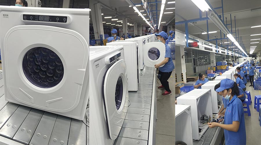 現場圖示！家用干衣機工廠生產線組成